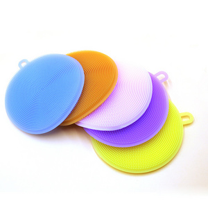 Dish Washing Scrubber Round Silicone Kitchen Cleaning Brush