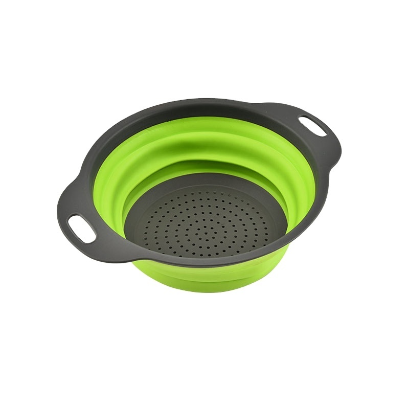 Durable collapsible vegetables fruits cleaning bowl multifunction sink kitchen drain basket with handle