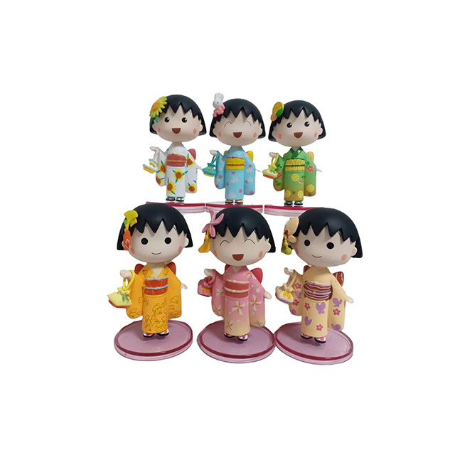 Japanese Cartoon Characters Maruko-chan Kimono Anime Action Figures Plastic Toys