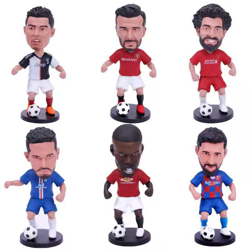 Football action Figures players custom mini PVC Plastic Soccer Star Figures with big head plastic football figures