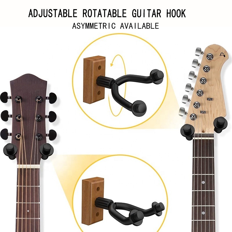 Hot Selling Personalized Guitar Wooden base Hook Guitar Wooden Hanger Wall Mount Hanger for Ukulele Mandolin Bass Banjo