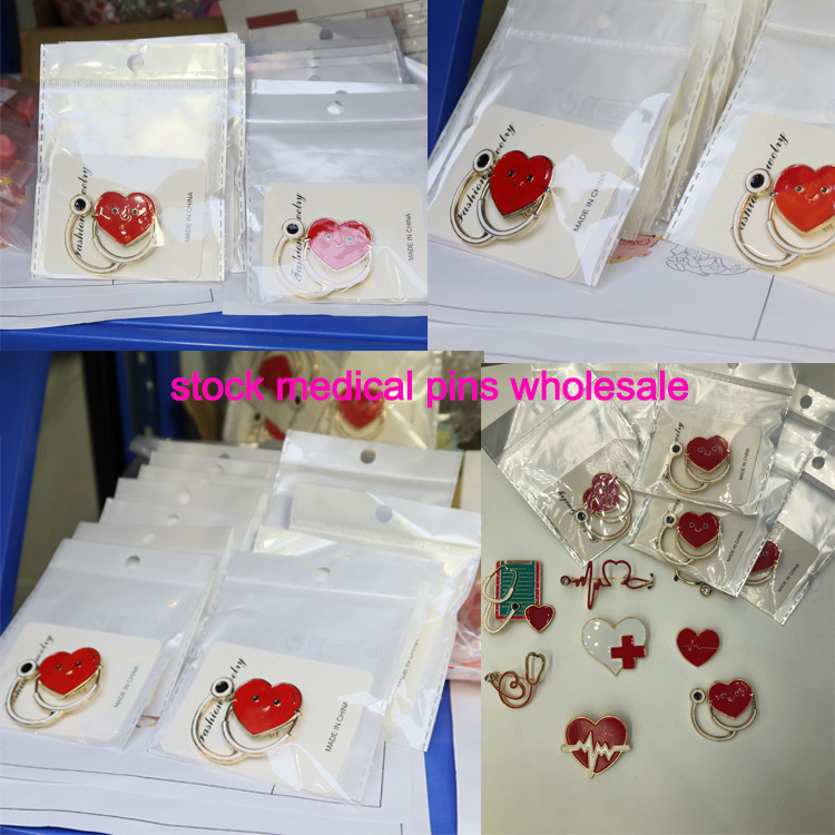 Ready Stock Medical Pin Brooch Nurse Doctor Enamel Lapel Pins for Clothes with Safe Clutch Backing Cards