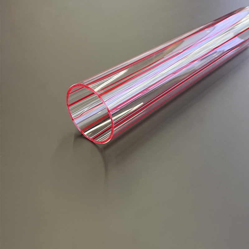 Plastic Extrusion Waterproof Fluorescent Lighting Cover Visible Acrylic Tubes And Pipes With Coloring Lines Inside