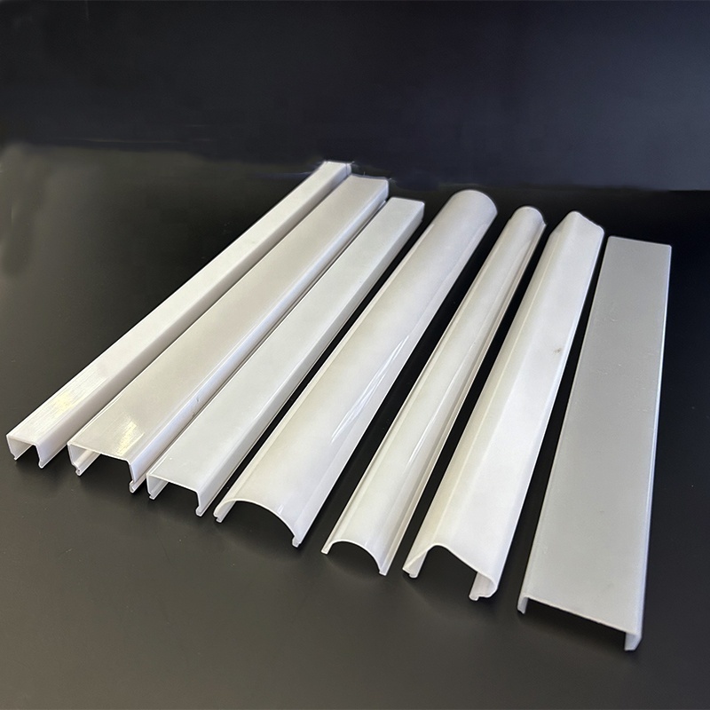 Custom Plastic Extruded Clear PC Diffuser Cover For Strip Light Lampshade With UV-resistant For Linear Light Aluminum Channel