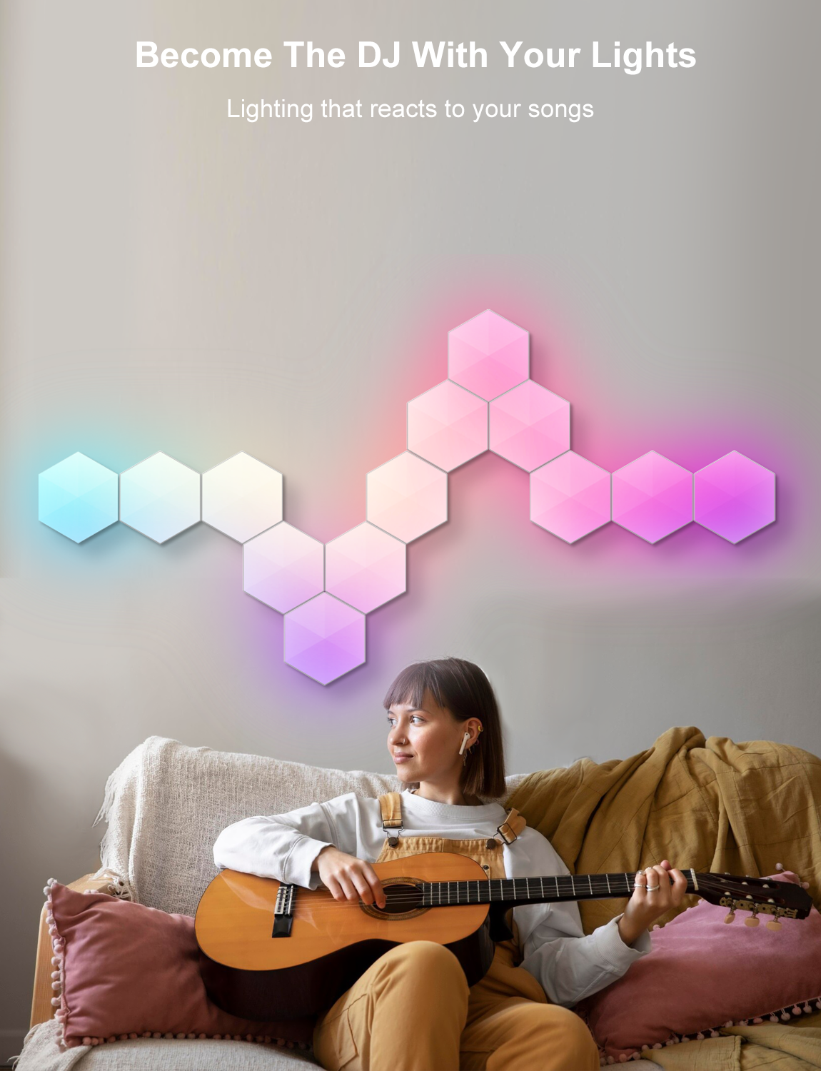 Pack of 3 Triangle Lights Panels Smart LED Light Panel Smart Control Game Sync RGB Voice Control Triangle Wall Light