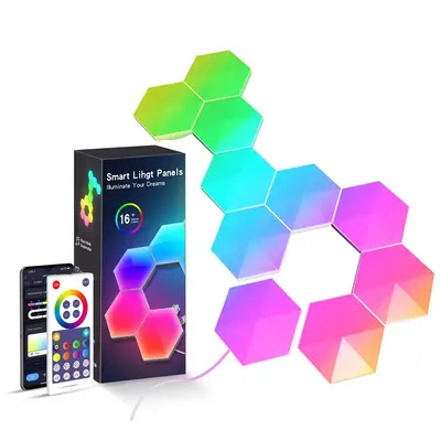 Pack of 3 Triangle Lights Panels Smart LED Light Panel Smart Control Game Sync RGB Voice Control Triangle Wall Light