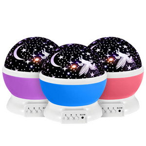 unicorn laser starry sky projector lamp moon stars night lights battery operated night light for Kids