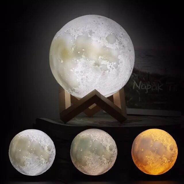 Remote Control Rechargeable Colorlife Space Lamp 16 Colors 3D Printing Moon Lamp Luna Night Light RGB 30 Plastic LED PVC White