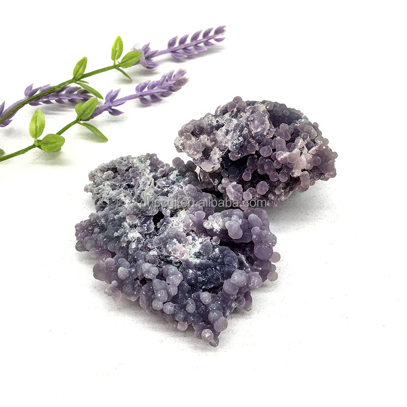 Natural Crystal rough purple grape agate specimen grape agate stone cluster for healing decoration