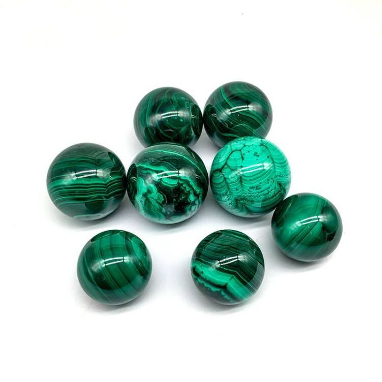 Wholesale New arrivals natural crystal polished green malachite spheres nice pattern malachite balls for decoration