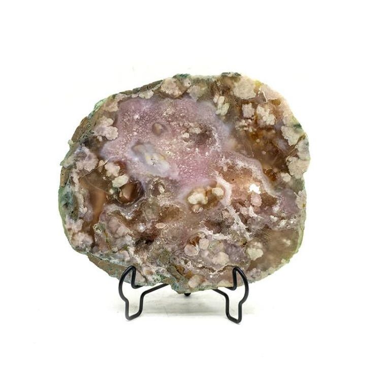 Wholesale Natural Pink amethyst specimen heading crystal gemstone flower agate slice  for home decoration and sale