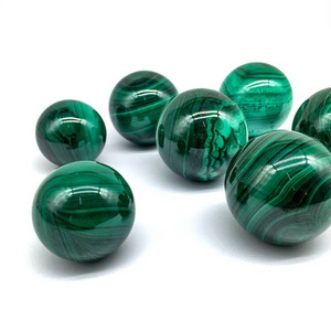 Wholesale New arrivals natural crystal polished green malachite spheres nice pattern malachite balls for decoration