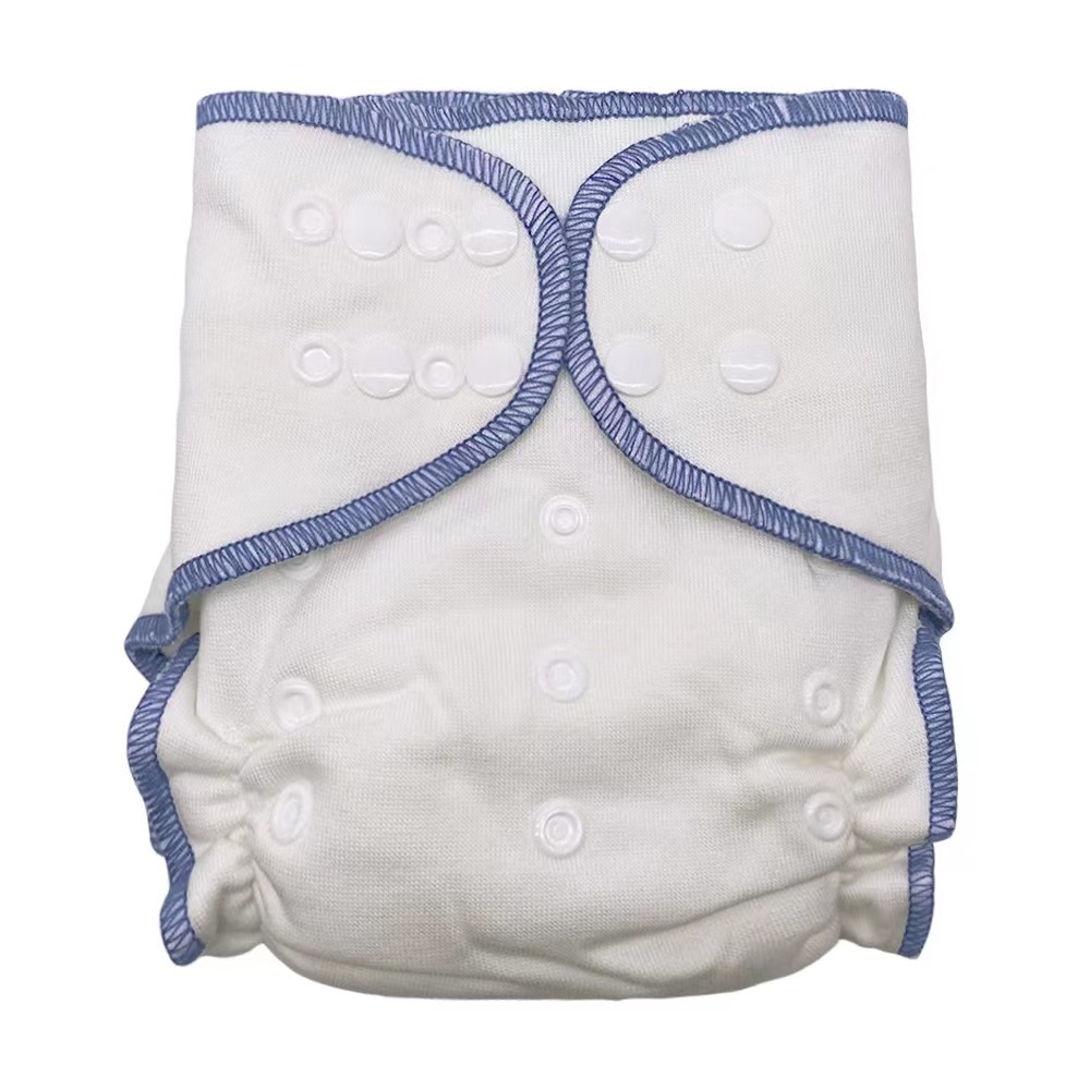 0-3 years old infant washable natural soft one size adjustable baby bamboo cotton cloth diapers fitted diaper pants