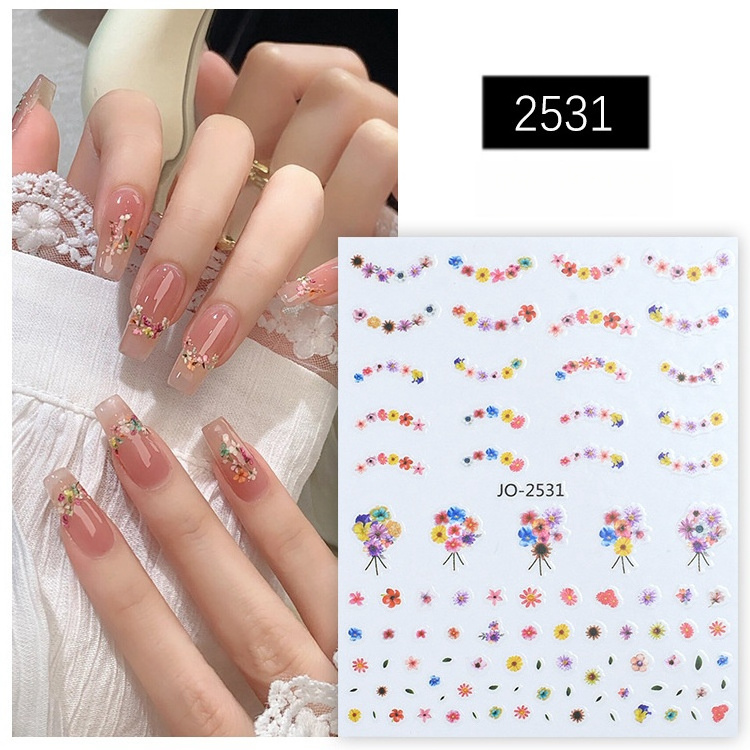 High Quality 3D Cartoon Flower Stickers Daisy Nail Art Decorations Decals Mini Floral Designs Nail Art DIY Stickers