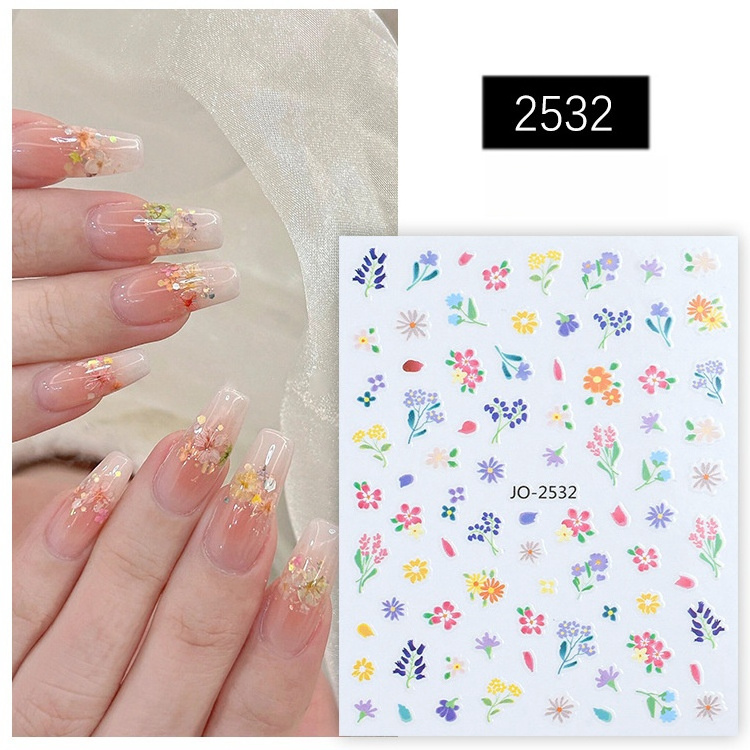 High Quality 3D Cartoon Flower Stickers Daisy Nail Art Decorations Decals Mini Floral Designs Nail Art DIY Stickers