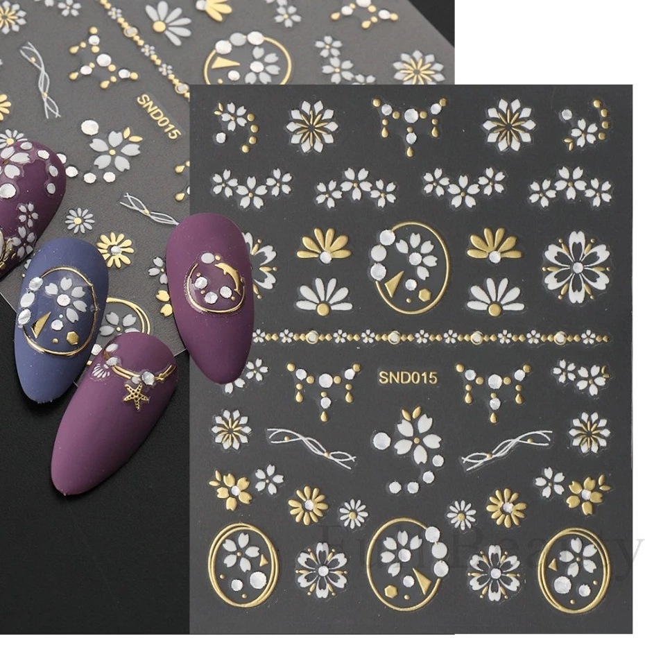 5D Nail Sticker Classic Diamond Bronzing Nail Tips Decals 3D Moon Star Nail Art Diamond Sticker