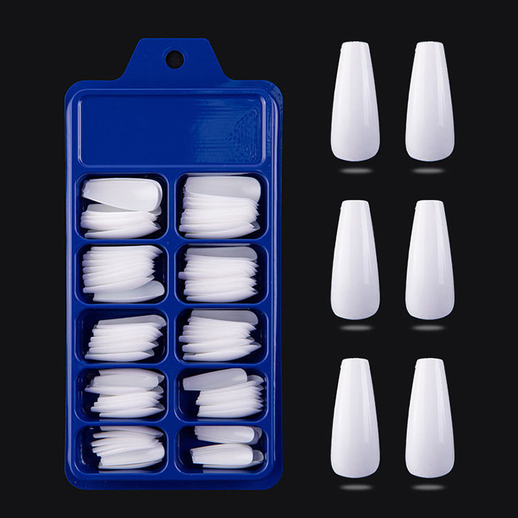 Multiple colors Blue Box Extra Long Ballerina False Nails Manicure Stickers Long Full Ballet Coffin Press On False Nails