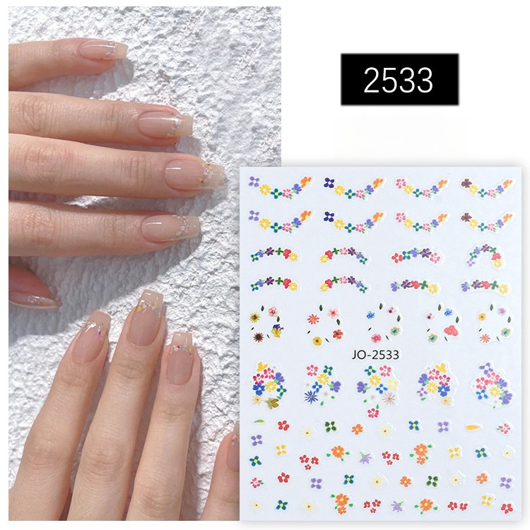 High Quality 3D Cartoon Flower Stickers Daisy Nail Art Decorations Decals Mini Floral Designs Nail Art DIY Stickers