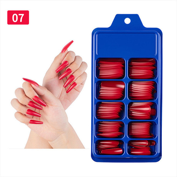 Multiple colors Blue Box Extra Long Ballerina False Nails Manicure Stickers Long Full Ballet Coffin Press On False Nails