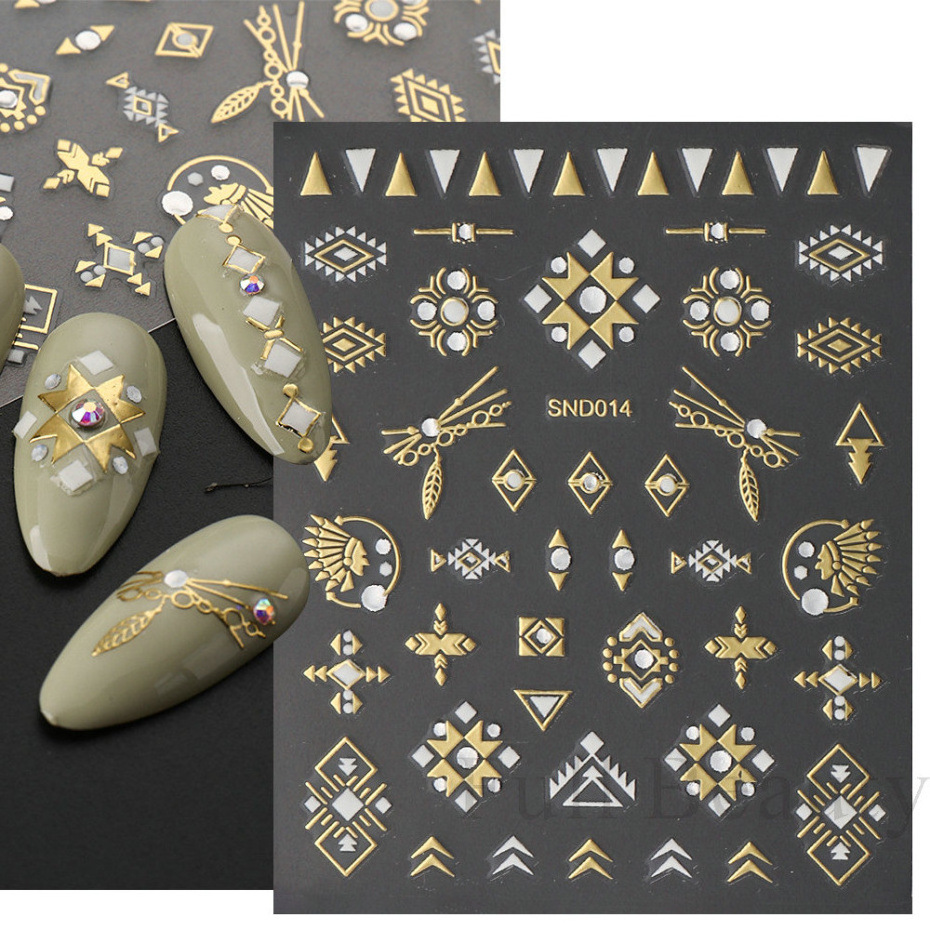 5D Nail Sticker Classic Diamond Bronzing Nail Tips Decals 3D Moon Star Nail Art Diamond Sticker