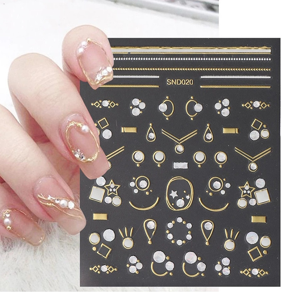 5D Nail Sticker Classic Diamond Bronzing Nail Tips Decals 3D Moon Star Nail Art Diamond Sticker