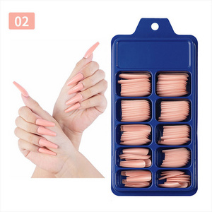 Multiple colors Blue Box Extra Long Ballerina False Nails Manicure Stickers Long Full Ballet Coffin Press On False Nails