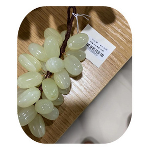 New arrivals hand carved Folk Crafts natural quartz crystal light green Afghanistan jade fruit grape for sale