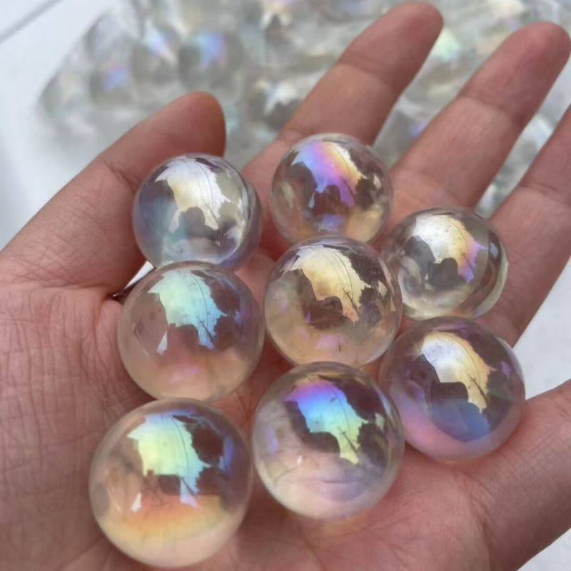 Wholesale bulk aura crystal small sphere healing gemstone clear quartz natural clear quartz high quality for garden fengshui