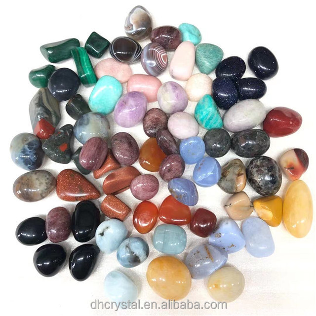 wholesale tumbled crystals healing stones mix gemstone rose quartz bulk tumbled stones for home decoration