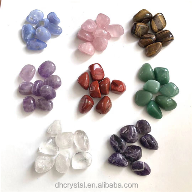 wholesale tumbled crystals healing stones mix gemstone rose quartz bulk tumbled stones for home decoration