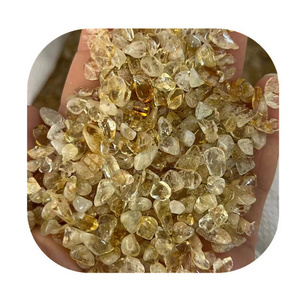 natural crystals gravels wholesale 5-8mm Brazil citrine gemstone chips for gift