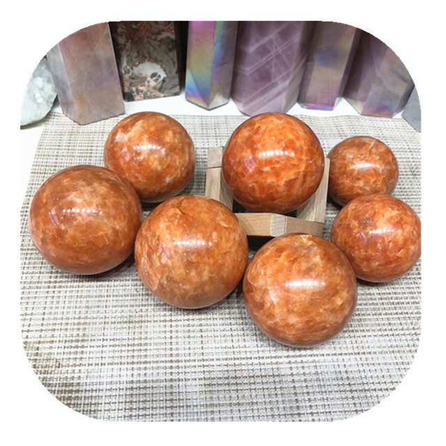 New arrivals natural semi-precious spheres orange sunstone ball crystals healing stones for sale