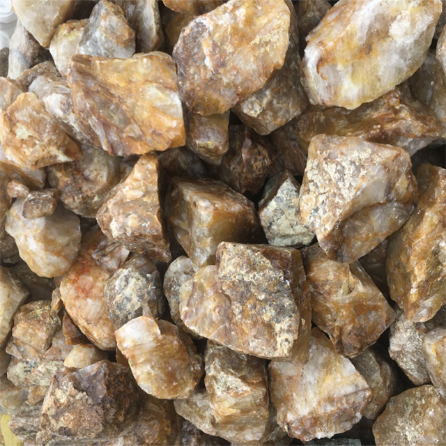 New arrivals semi precious raw stones gemstone natural yellow golden healer rough stone for sale