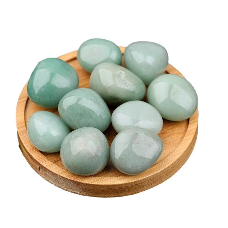 Natural Bulk factory price Quartz reiki Semi-precious Stone Green Aventurine Crystals Tumbled Stone For garden fengshui