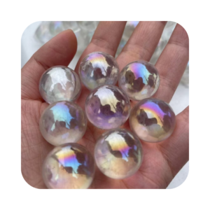 Wholesale bulk aura crystal small sphere healing gemstone clear quartz natural clear quartz high quality for garden fengshui