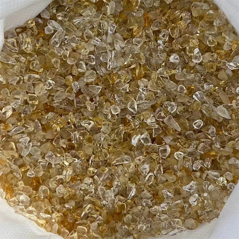 natural crystals gravels wholesale 5-8mm Brazil citrine gemstone chips for gift