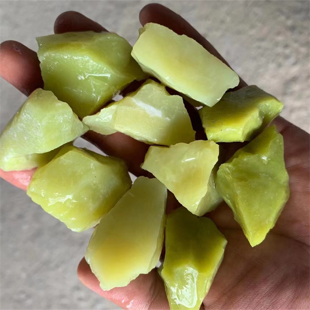 Bulk wholesale crystals minerals healing raw stones natural light green lemon jade rough stone for sale