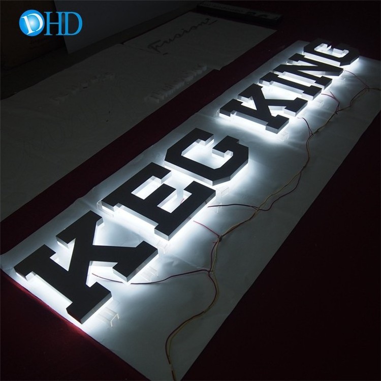 acrylic letters led backlit mirror stainless steel brushed letter sign led aluminium sign