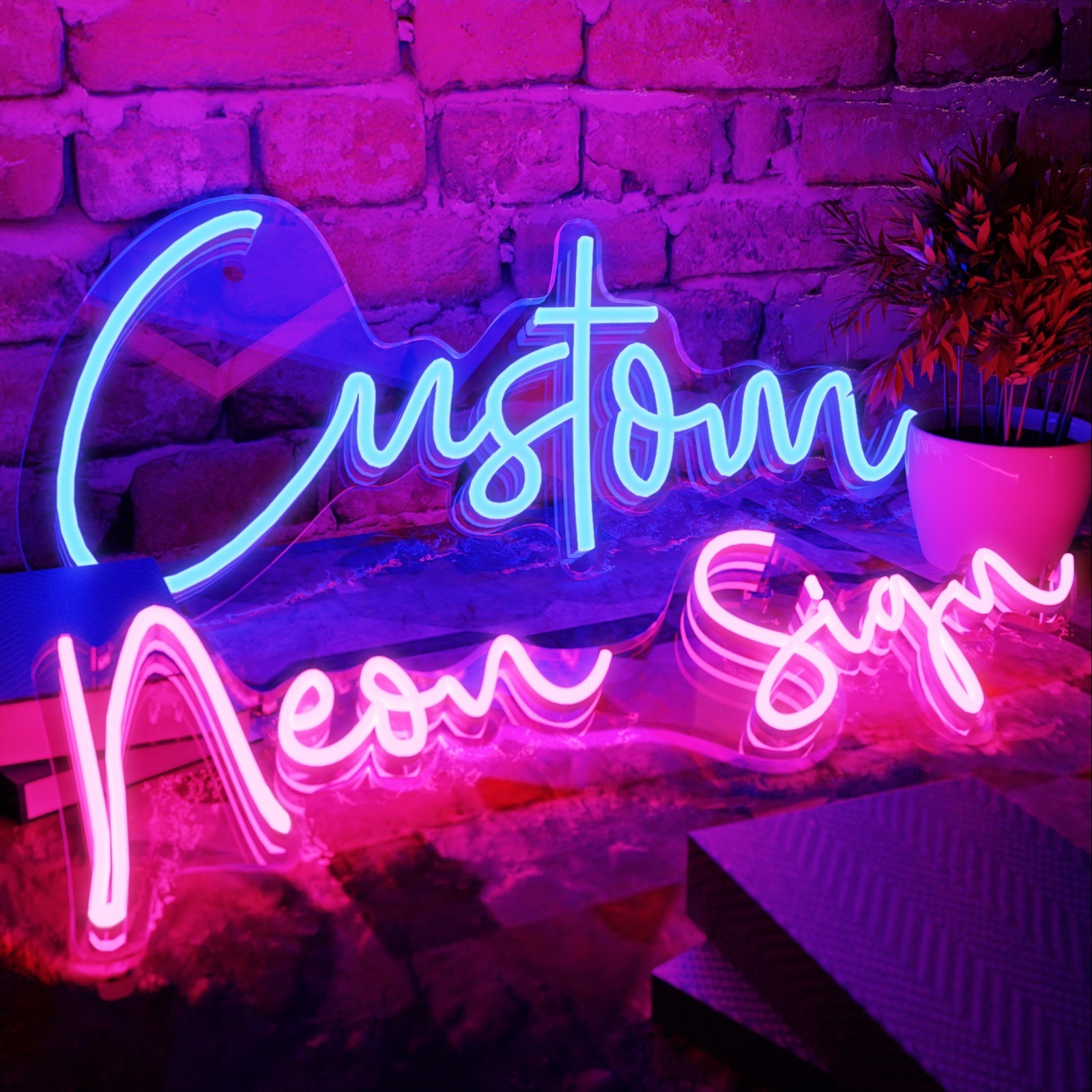 Dropshipping wholesale  outdoor Acrylic  3D logo Name Led Neon Light Sign Custom Neon Sign for home indoor wall logo decoration