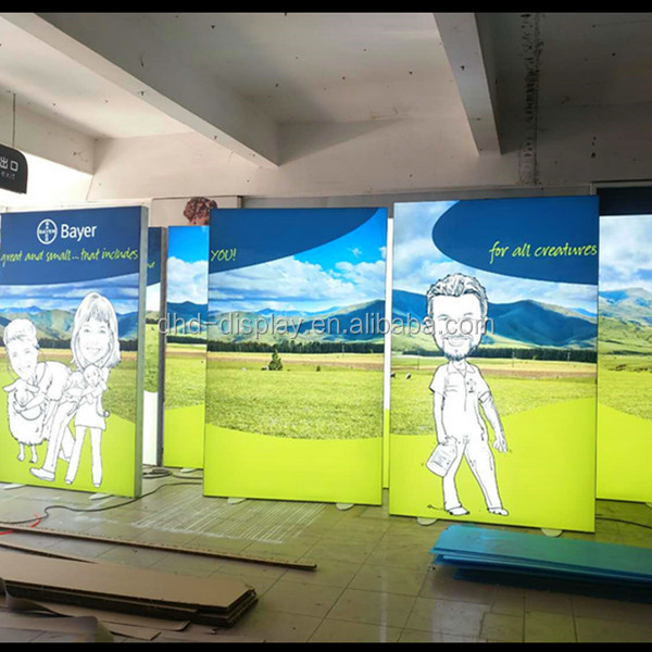 Edgelight Edgemax LED Strip Exhibition double sided Trade Show Display LED metal light box stand fabric lightbox