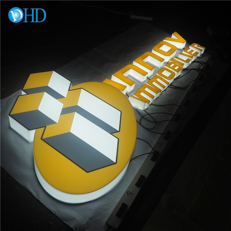 Wholesale lumineuse enseigne diy led illuminated mini acrylic channel letter for custom logo sign