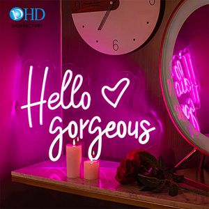 Wholesale Hello gorgeous led neon light custom  led sign advertising flex neon sign logo wall decorations for living room