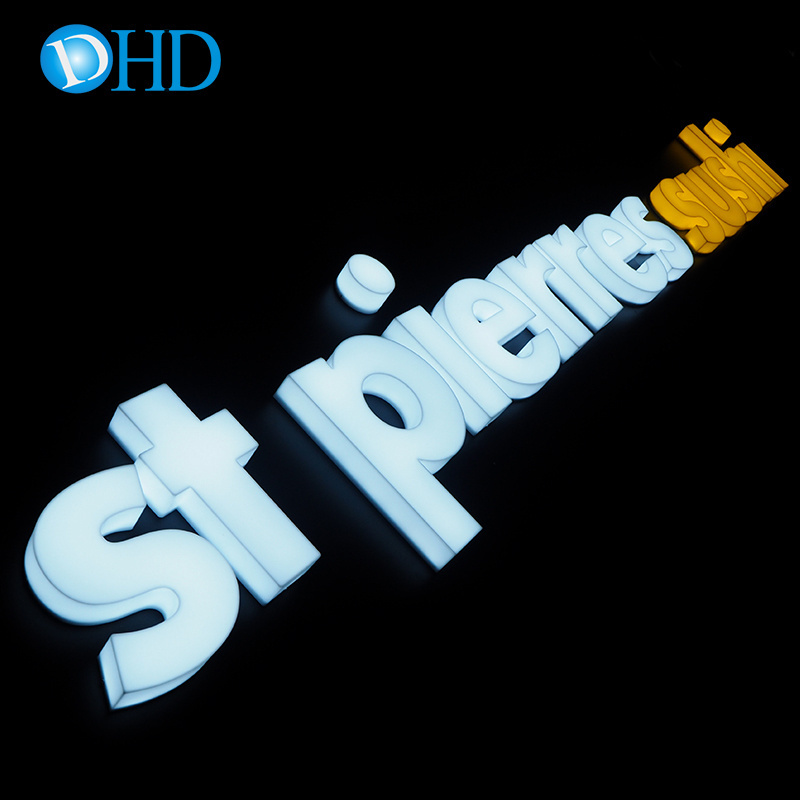 Wholesale lumineuse enseigne diy led illuminated mini acrylic channel letter for custom logo sign