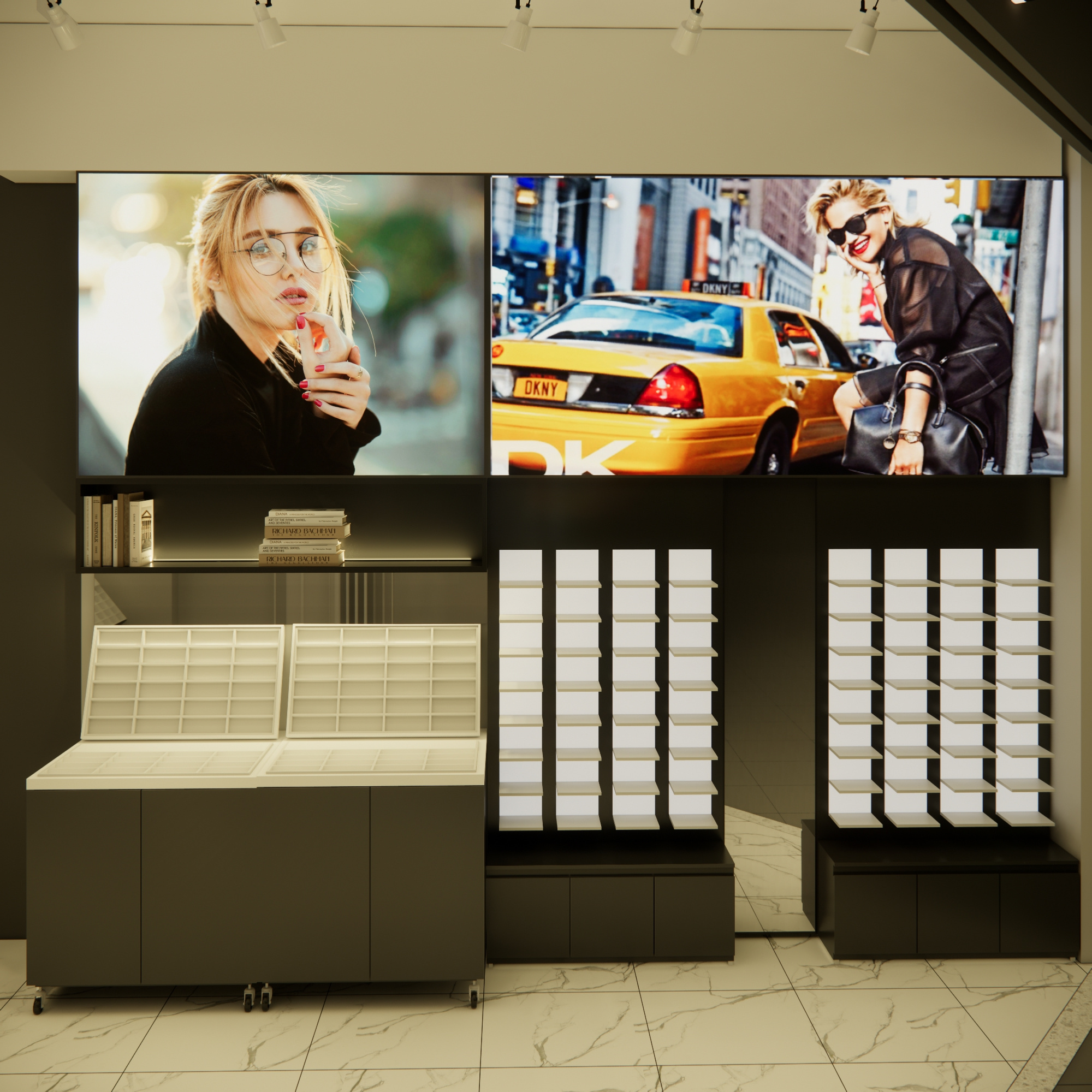 Optical Shop Design Bespoke Sunglasses Display Stand Optical Showcase Top Selling Glasses Cabinet Display Racks Display Shelves