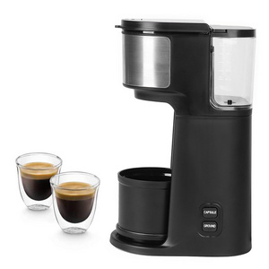 Hot Coffee Maker Single Serve for K Cup and Ground, with Descaling Reminder and Self Cleaning for Home, Office and RV