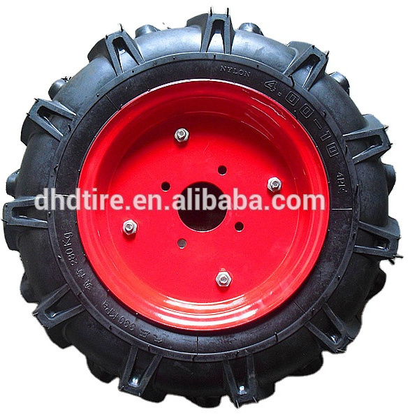 4.00-10 Agricultural Tractor Tyre and Inner Tube with Iron Rim Wheel