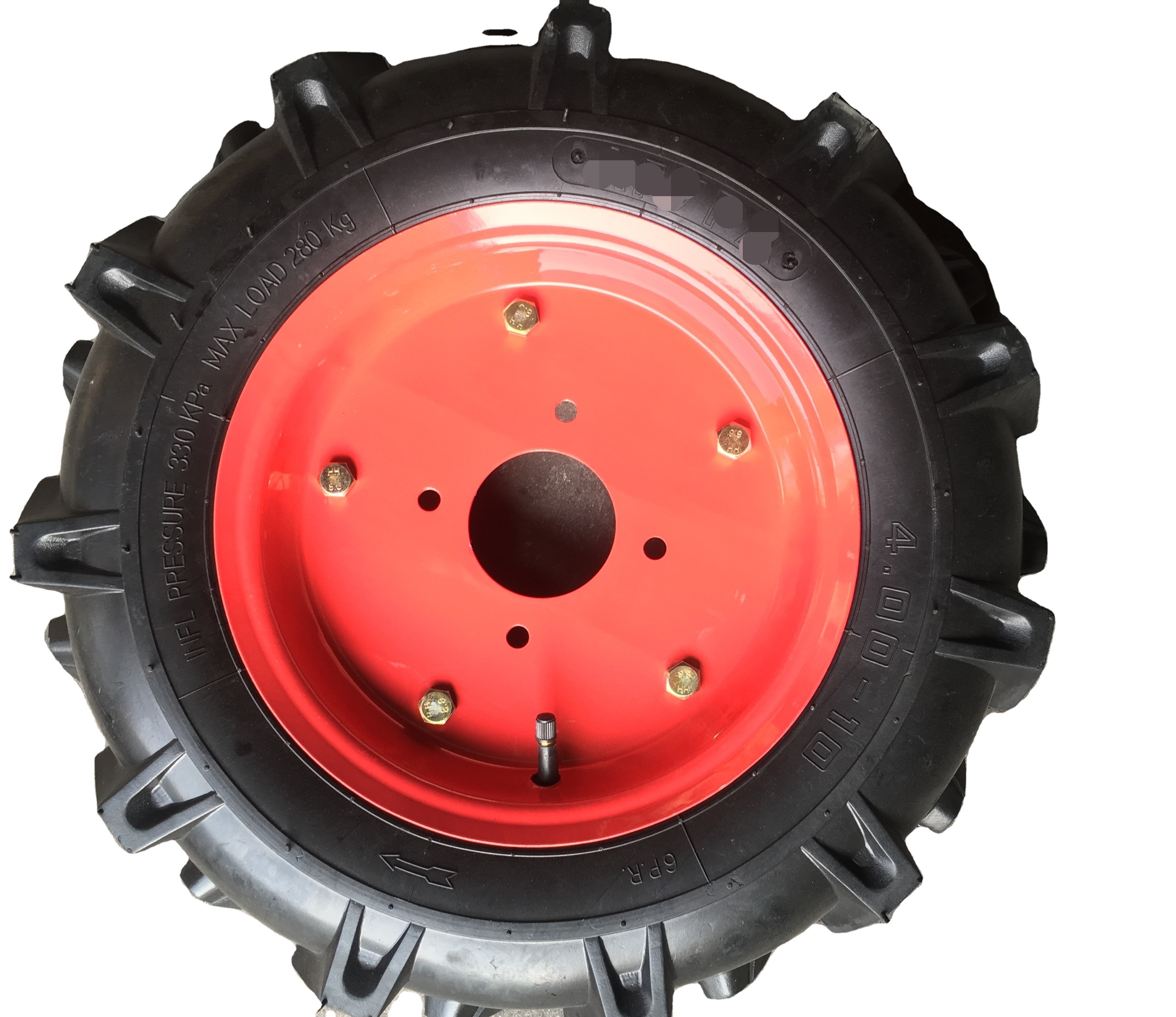 4.00-10 Agricultural Tractor Tyre and Inner Tube with Iron Rim Wheel