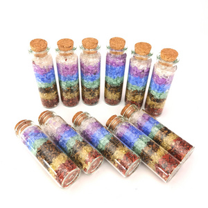 Crystal Chips Wholesale Natural Colorful Crystals Healing Gemstone Crystal Chips Bottle For Decoration