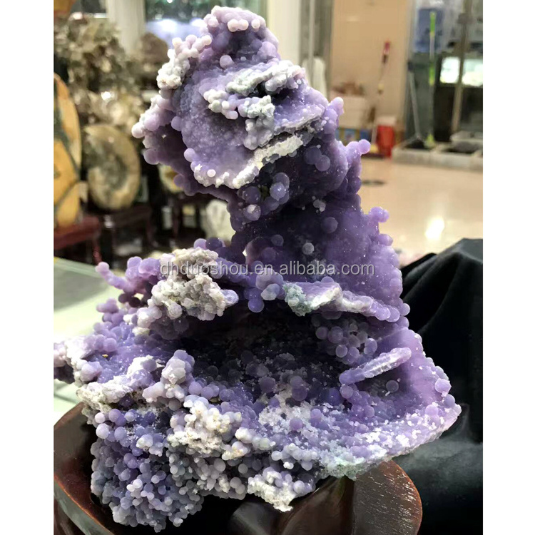 beautiful natural purple grape agate rough rock stone large crystal ornament for home decoration