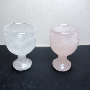 Wholesale Natural Clear Quartz Wine Glass Personalized Transparent Crystal Goblet